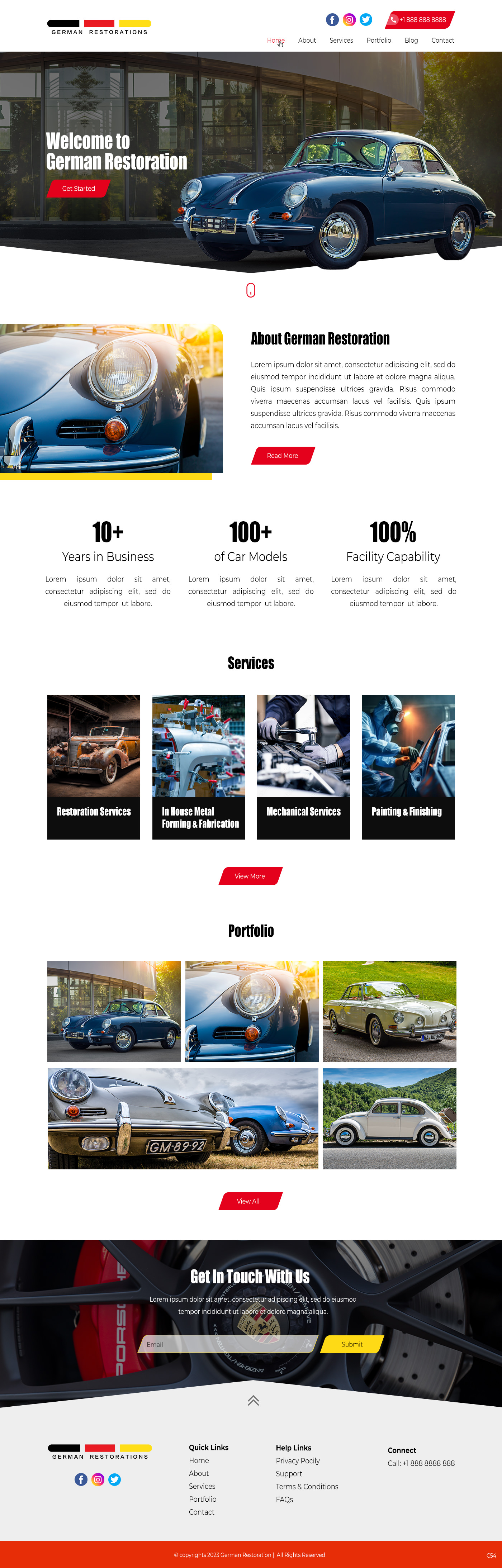 Body shop website example by One Eleven Web Design