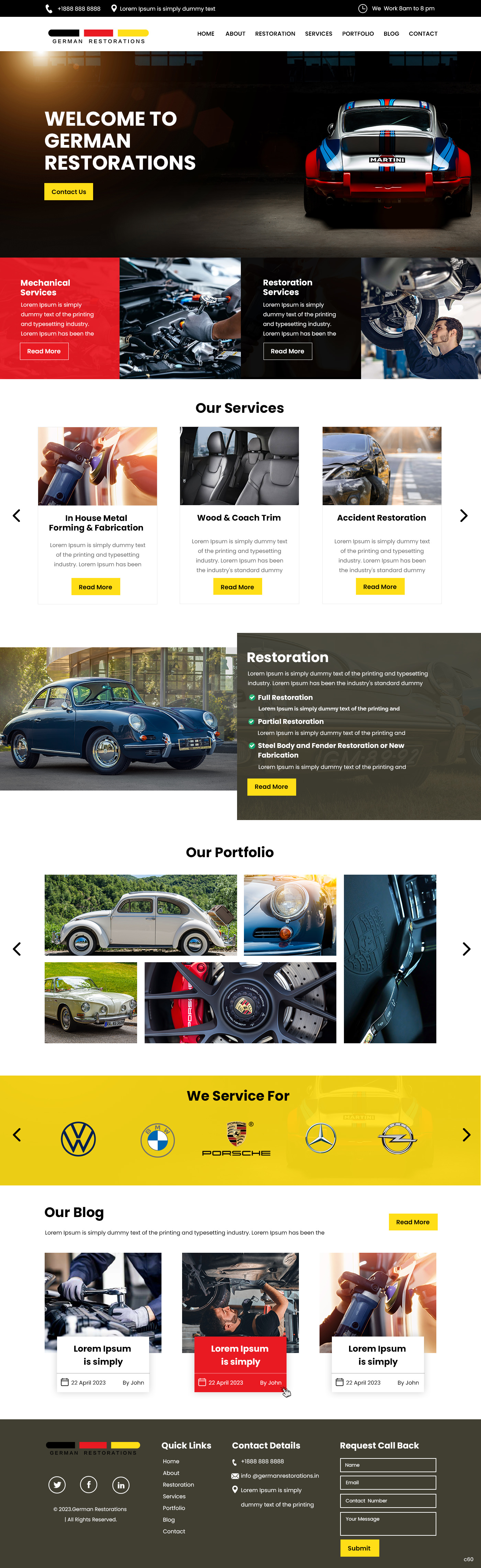Body shop website example by One Eleven Web Design