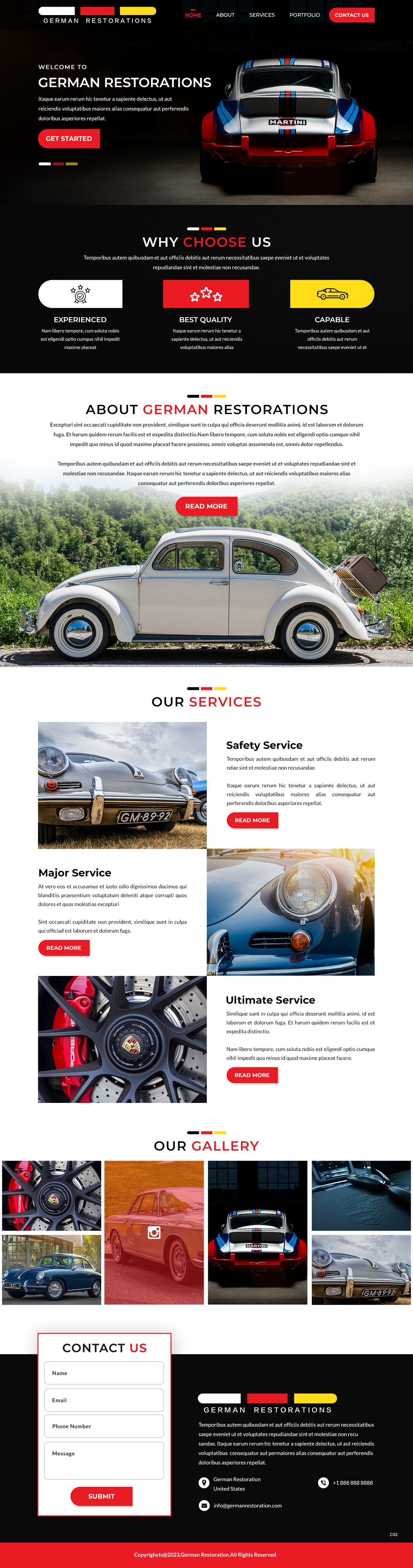 Body shop website example by One Eleven Web Design