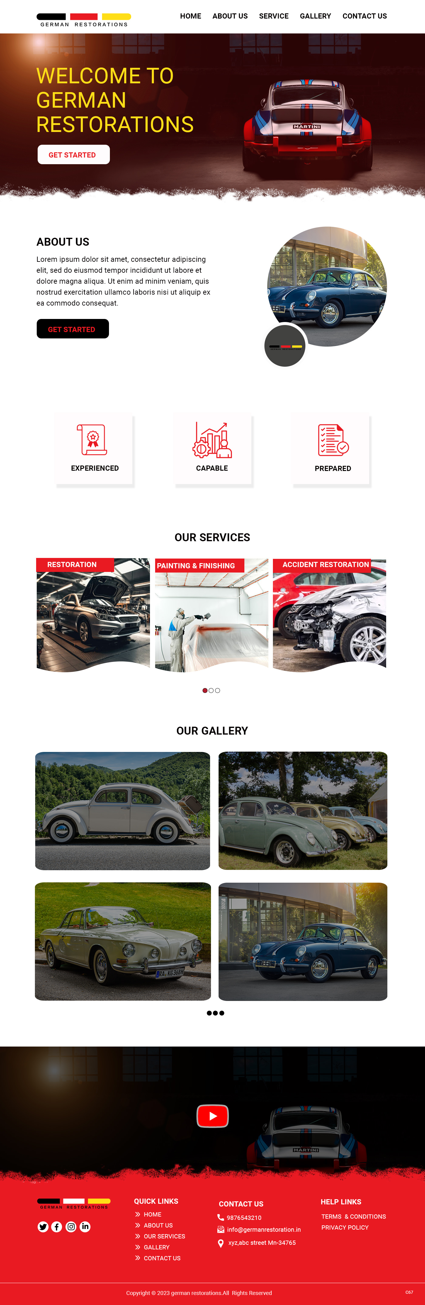 Body shop website example by One Eleven Web Design