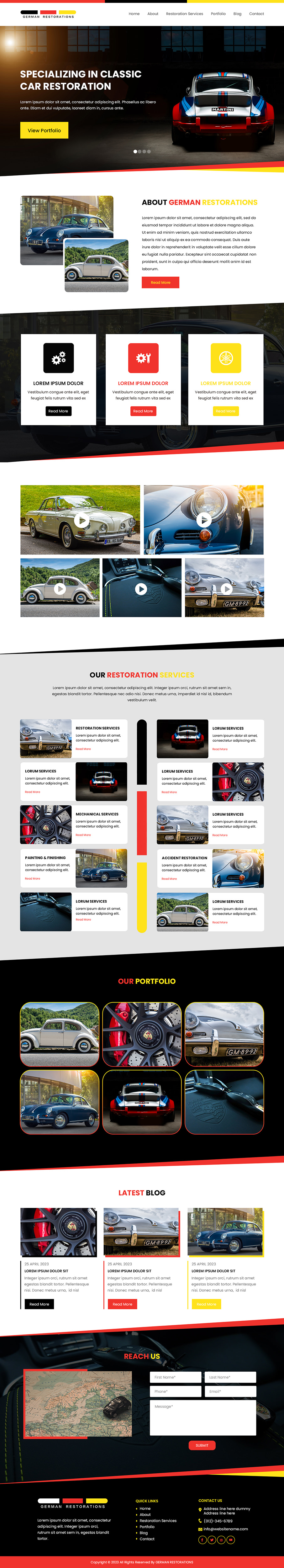Body shop website example by One Eleven Web Design
