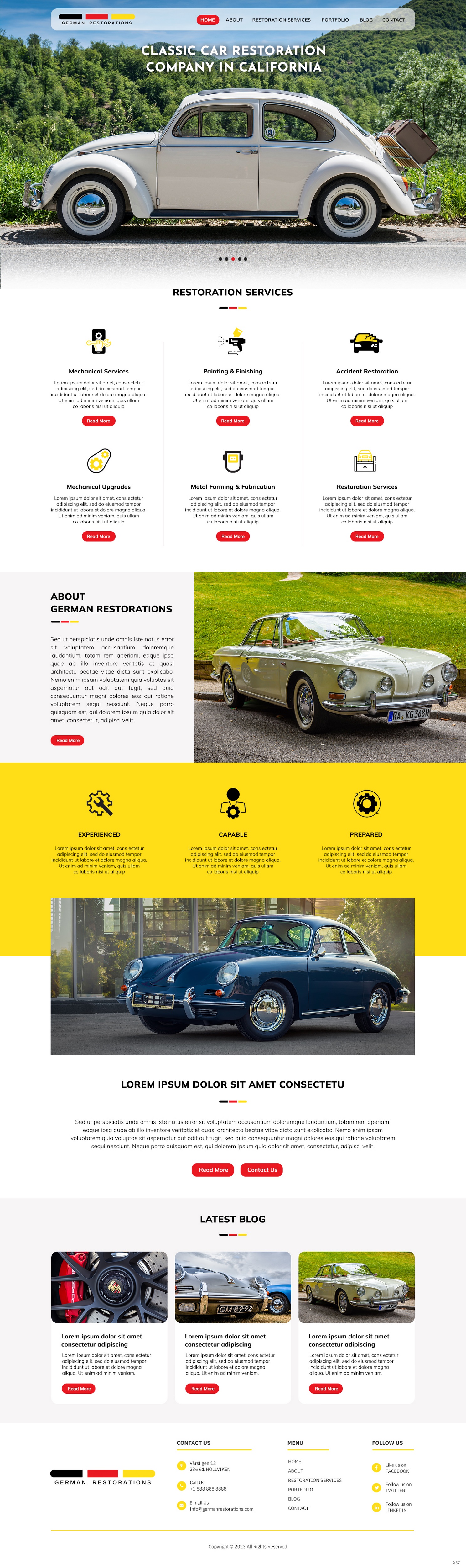 Body shop website example by One Eleven Web Design