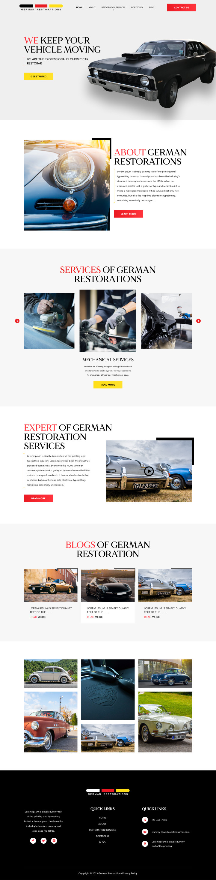 Body shop website example by One Eleven Web Design