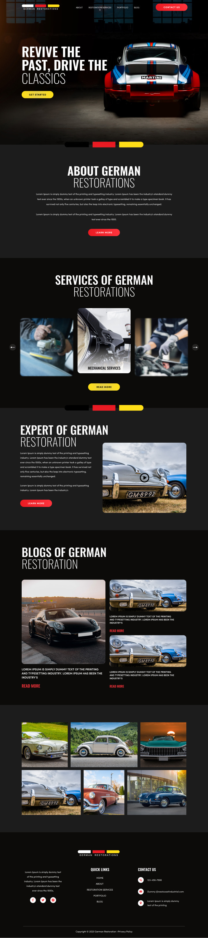 Body shop website example by One Eleven Web Design