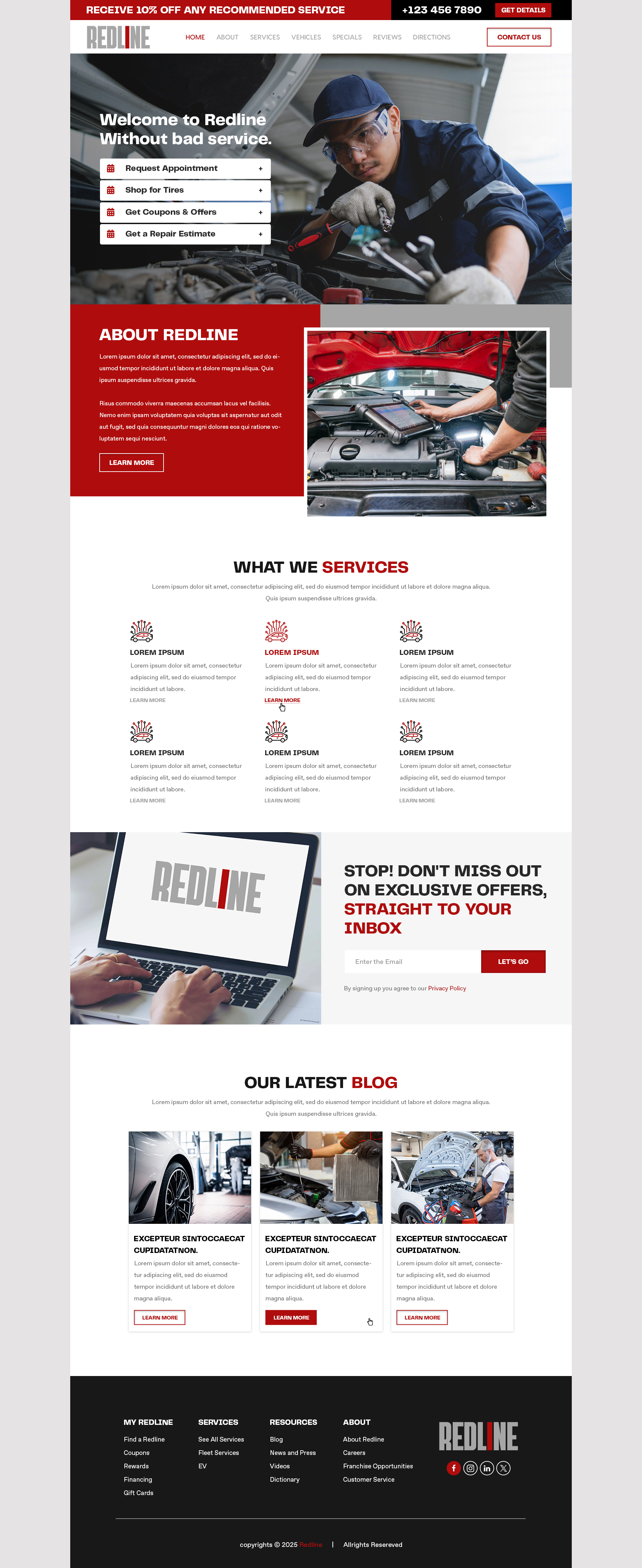Auto repair shop website example by One Eleven Web Design