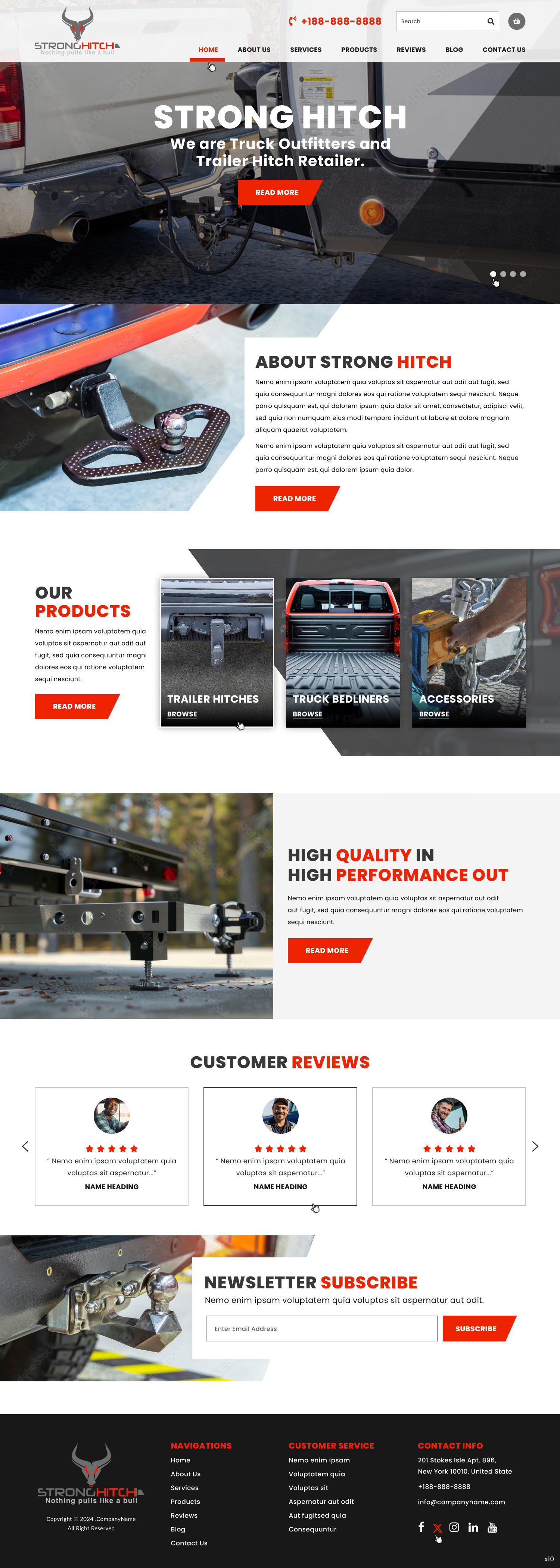 Truck accessory website example by One Eleven Web Design