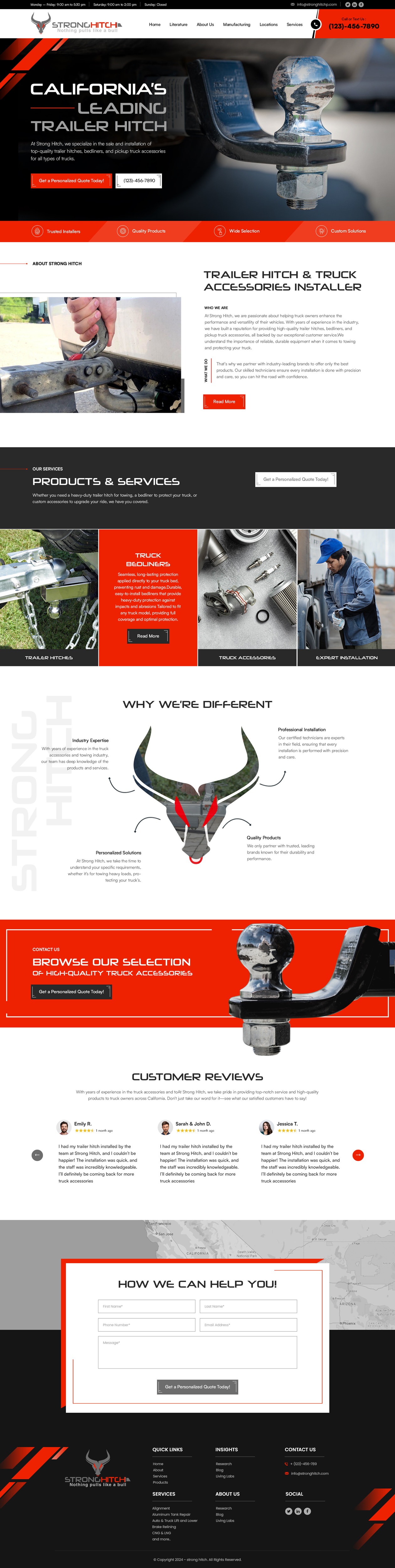 Truck accessory website example by One Eleven Web Design