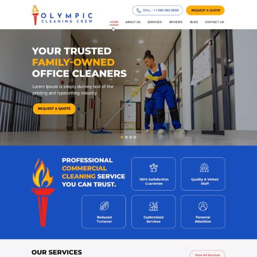 Cleaning company website example by One Eleven Web Design
