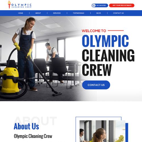 Cleaning company website example by One Eleven Web Design