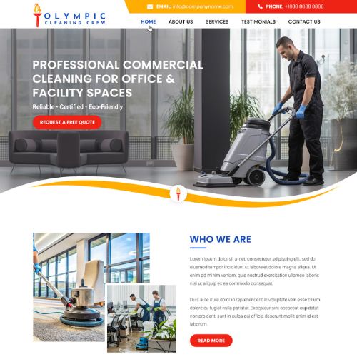 Cleaning company website example by One Eleven Web Design