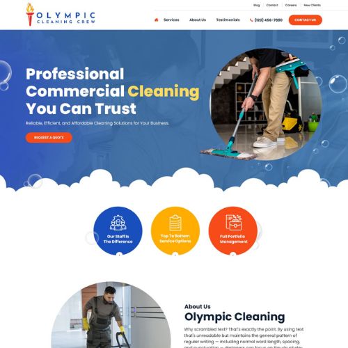 Cleaning company website example by One Eleven Web Design