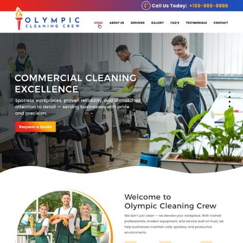 Cleaning company website example by One Eleven Web Design