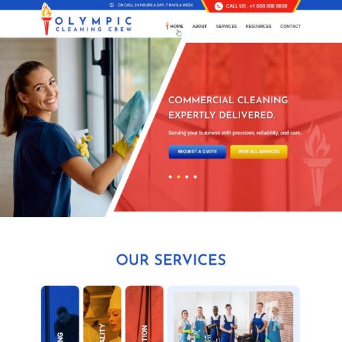 Cleaning company website example by One Eleven Web Design