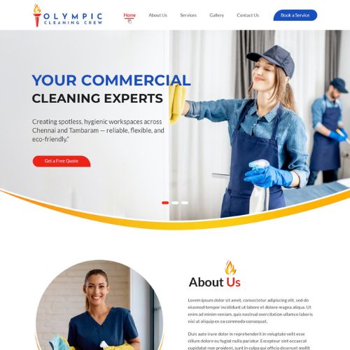 Cleaning company website example by One Eleven Web Design