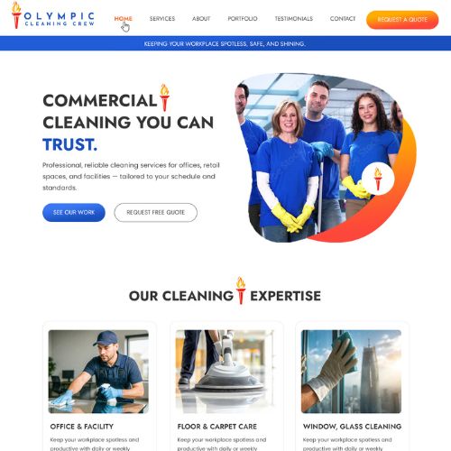 Cleaning company website example by One Eleven Web Design