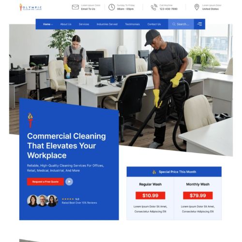 Cleaning company website example by One Eleven Web Design