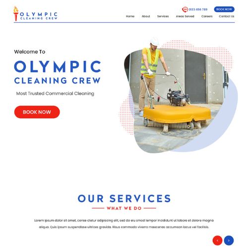 Cleaning company website example by One Eleven Web Design