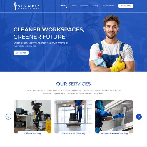Cleaning company website example by One Eleven Web Design