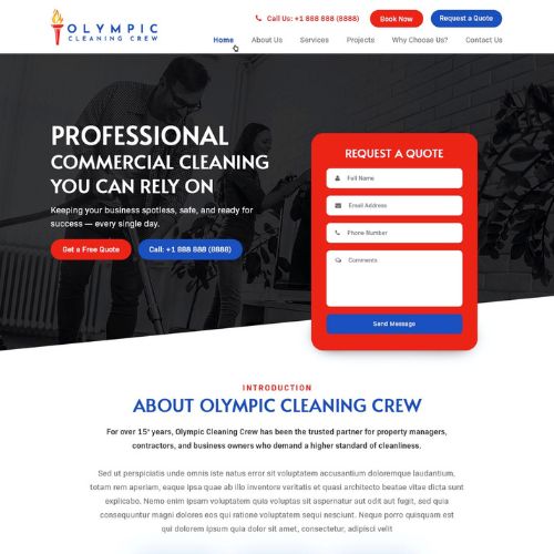 Cleaning company website example by One Eleven Web Design
