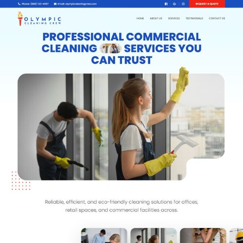 Cleaning company website example by One Eleven Web Design