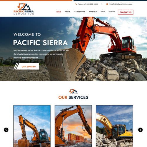 Demolition contractor website example by One Eleven Web Design