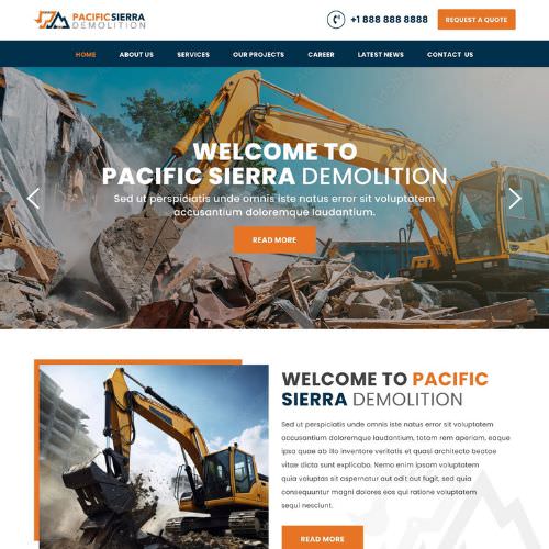 Demolition contractor website example by One Eleven Web Design