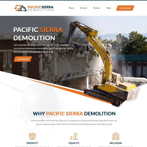 Demolition contractor website example by One Eleven Web Design