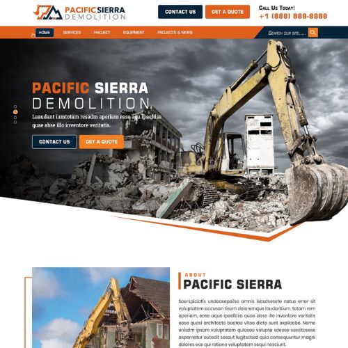 Demolition contractor website example by One Eleven Web Design