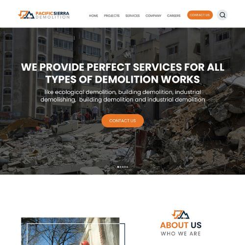 Demolition contractor website example by One Eleven Web Design