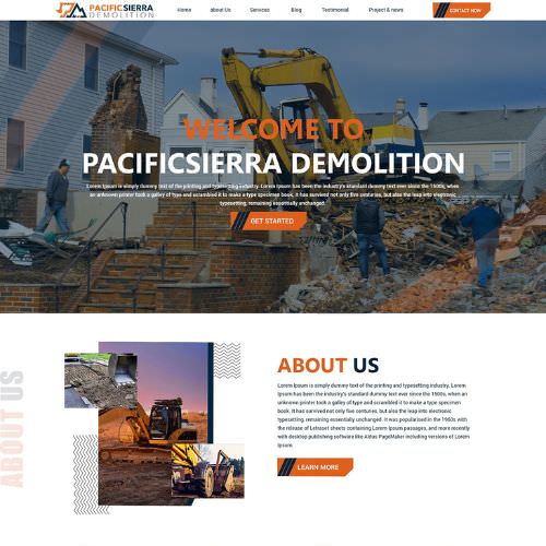 Demolition contractor website example by One Eleven Web Design