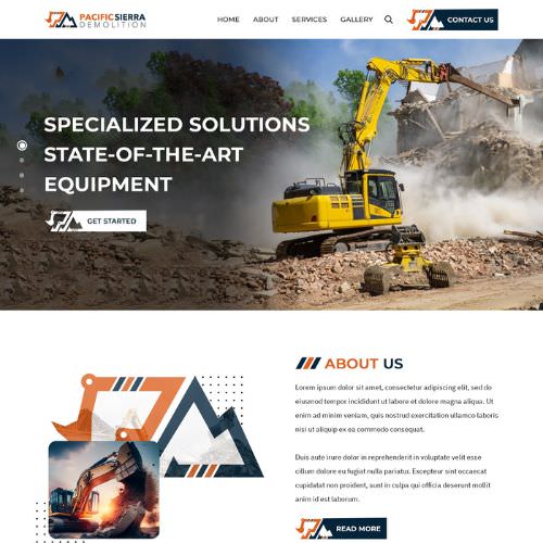 Demolition contractor website example by One Eleven Web Design