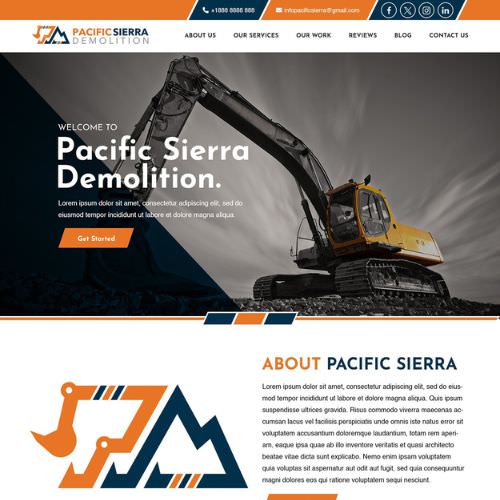Demolition contractor website example by One Eleven Web Design