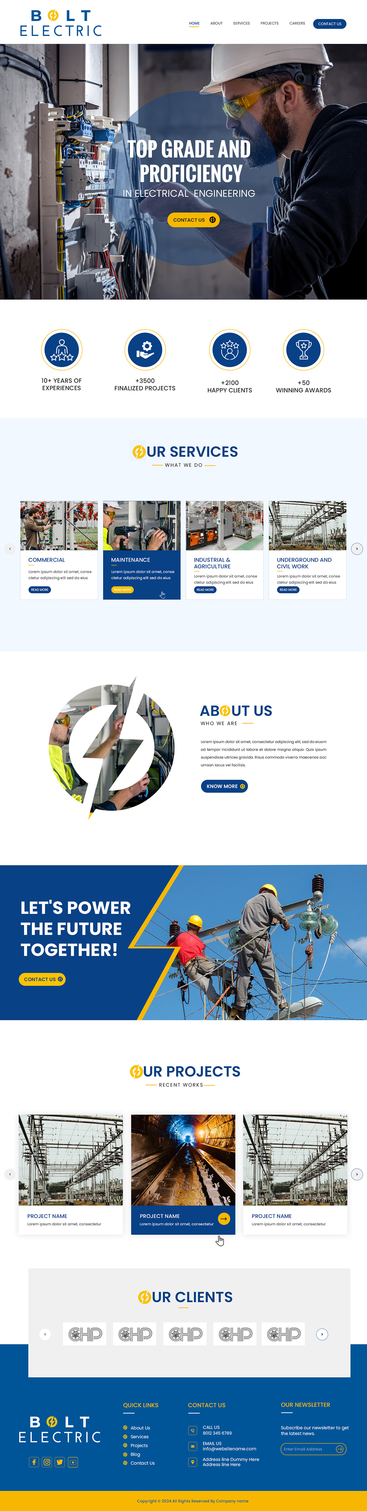Electrician website example by One Eleven Web Design
