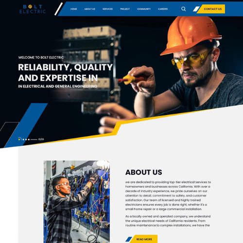 Electrical contractor website example by One Eleven Web Design