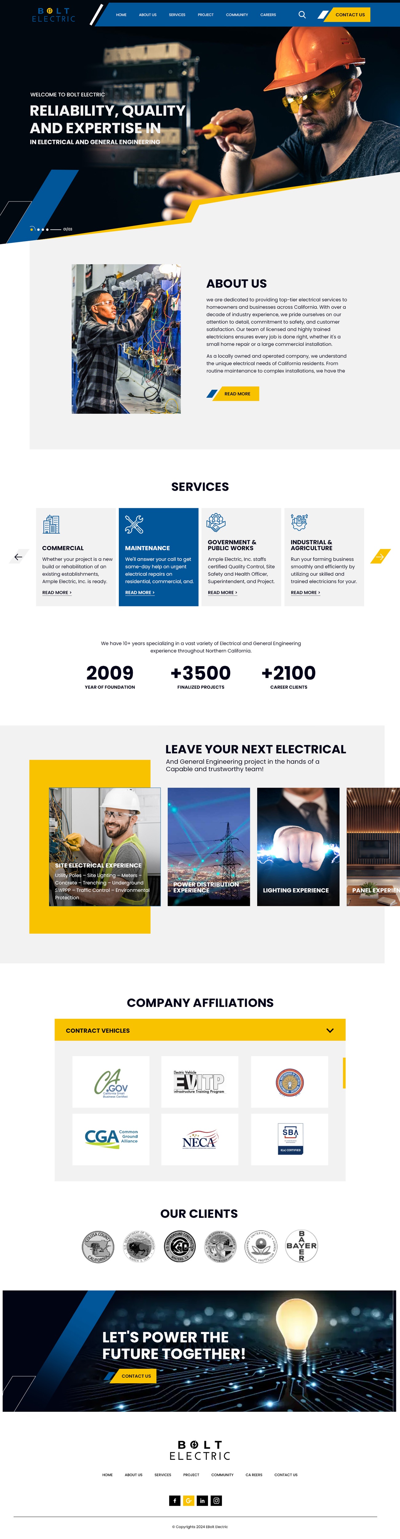 Electrician website example by One Eleven Web Design