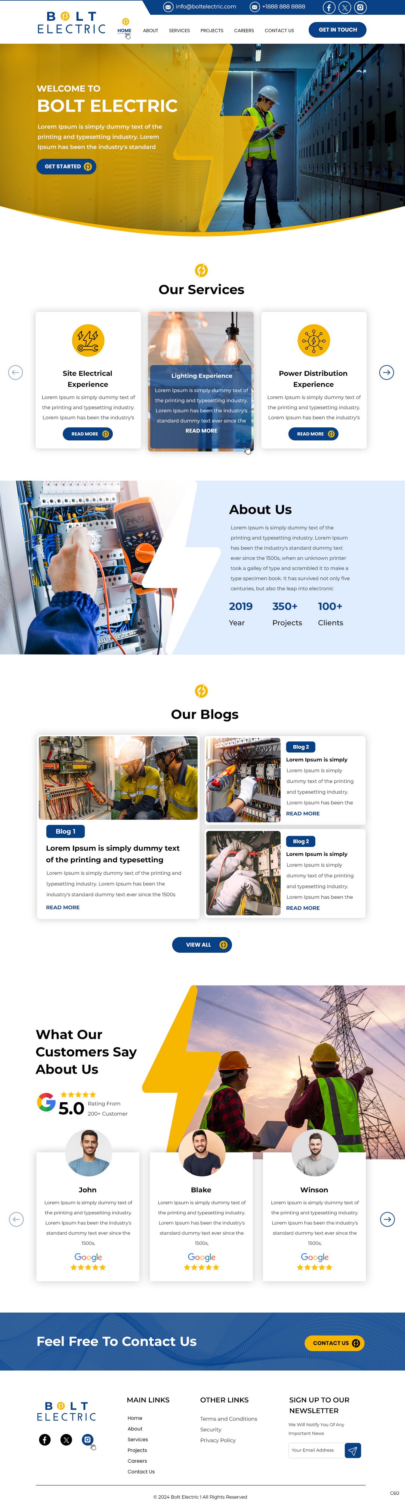 Electrician website example by One Eleven Web Design