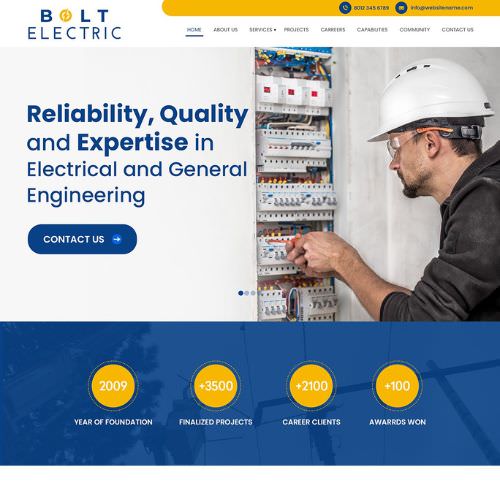 Electrical contractor website example by One Eleven Web Design