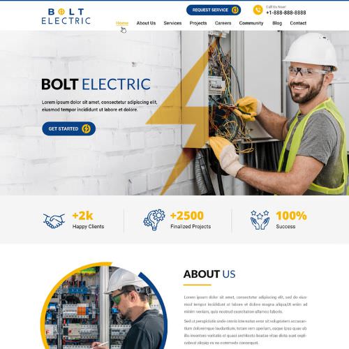 Electrical contractor website example by One Eleven Web Design