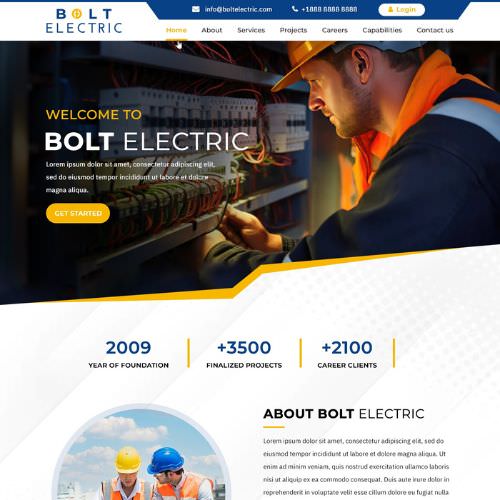 Electrical contractor website example by One Eleven Web Design