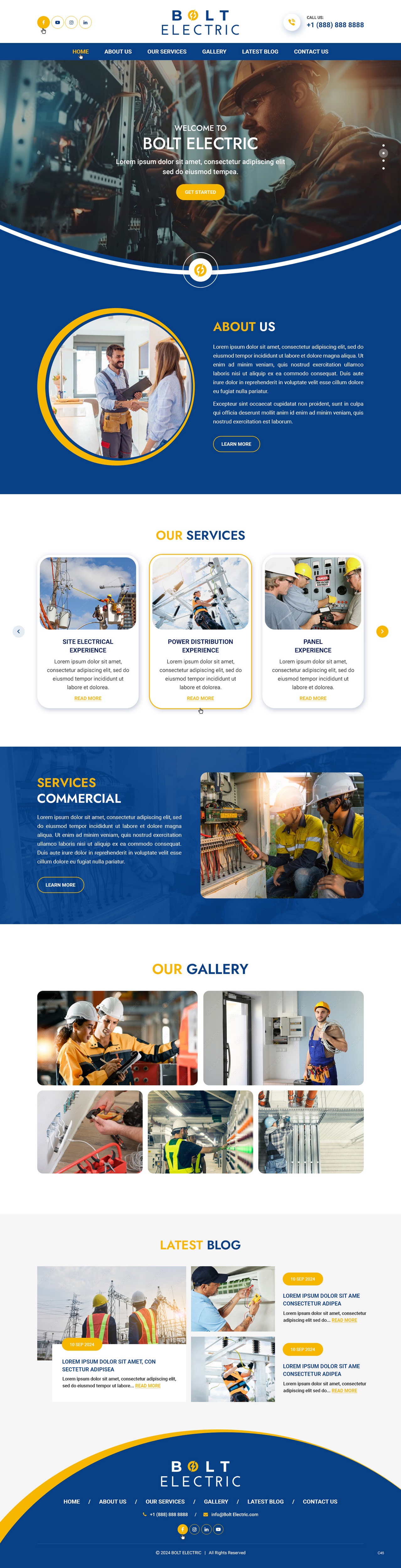 Electrician website example by One Eleven Web Design
