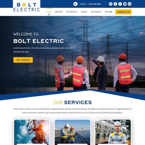 Electrical contractor website example by One Eleven Web Design