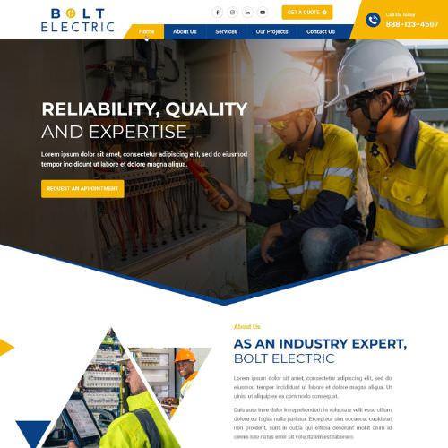 Electrical contractor website example by One Eleven Web Design