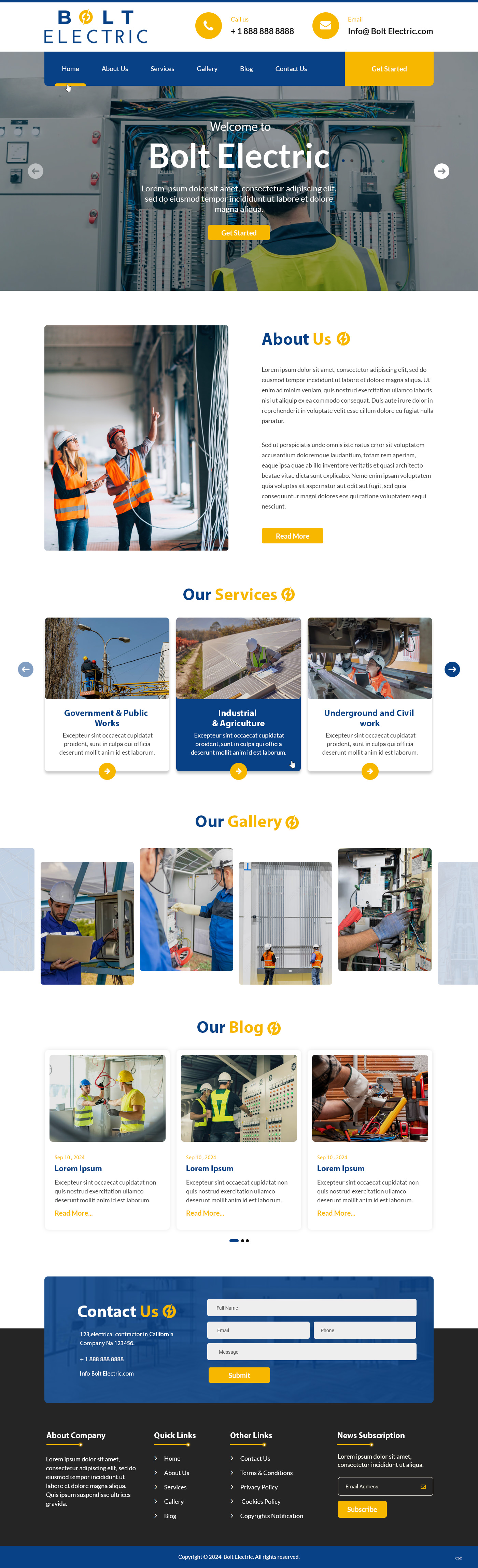 Electrician website example by One Eleven Web Design