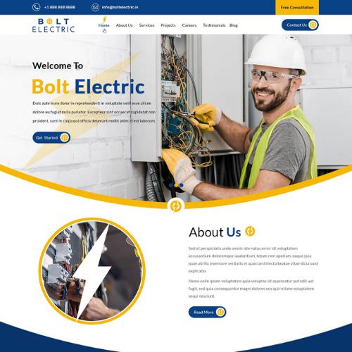 Electrical contractor website example by One Eleven Web Design