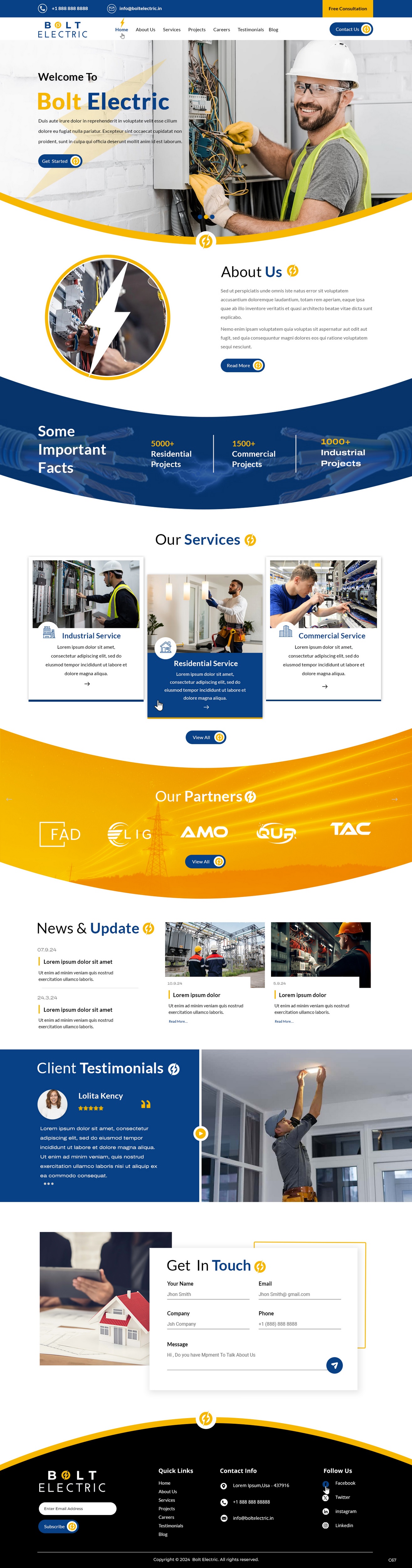 Electrician website example by One Eleven Web Design
