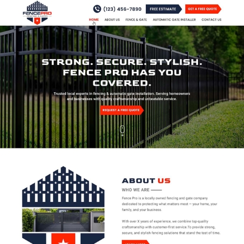 Fencing contractor website example by One Eleven Web Design