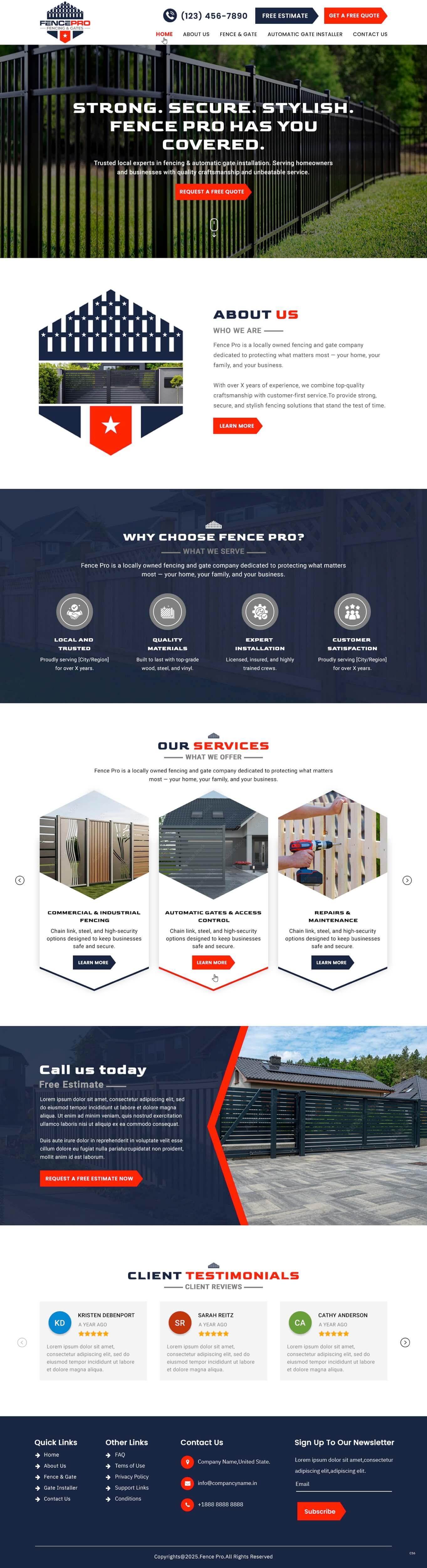 Fencing contractor website example by One Eleven Web Design