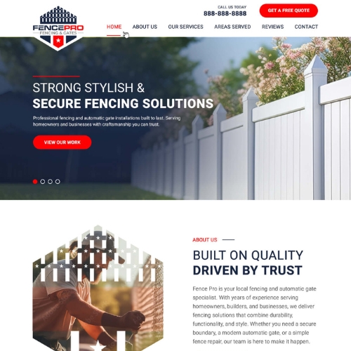 Fencing contractor website example by One Eleven Web Design
