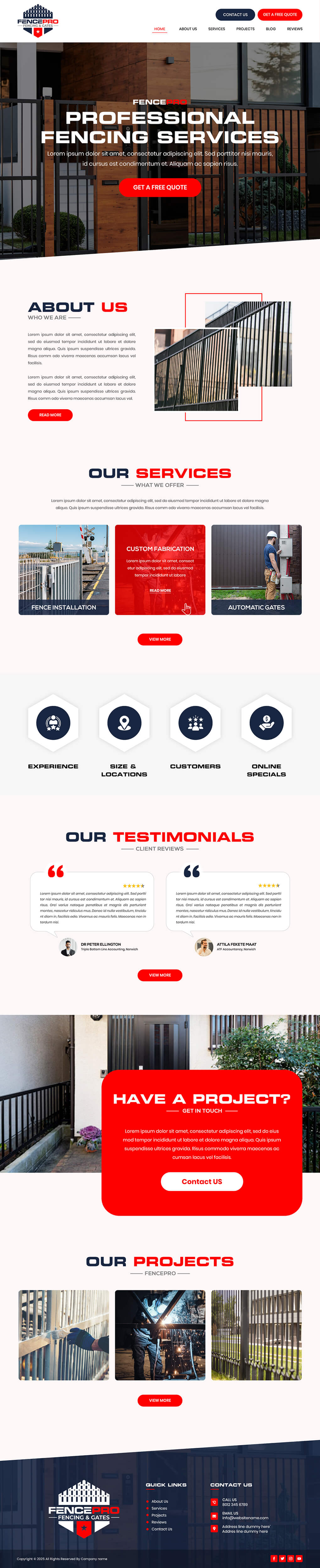 Fencing contractor website example by One Eleven Web Design