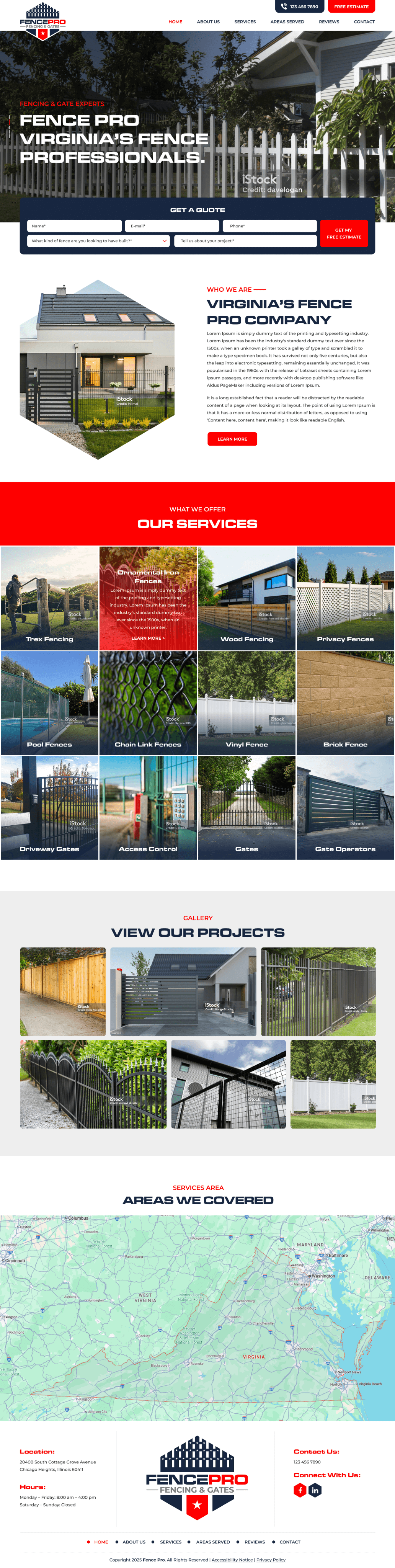 Fencing contractor website example by One Eleven Web Design